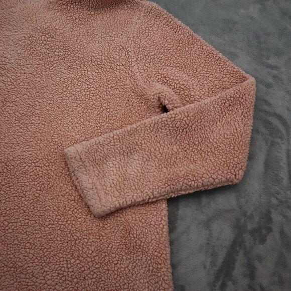 Outdoor Kids Sweater Girls Large Pink Casual Pullover Sweatshirt Teddy Fleece - Picture 12 of 13